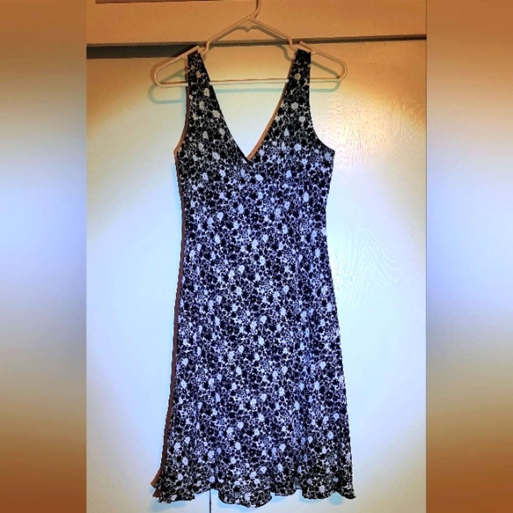 Floral Black and White Dress